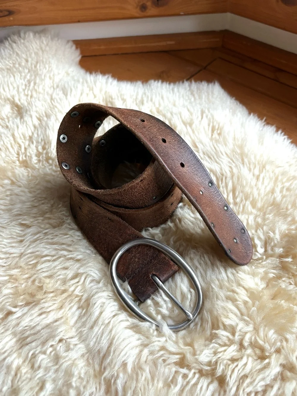 Vintage Distressed Leather Belt